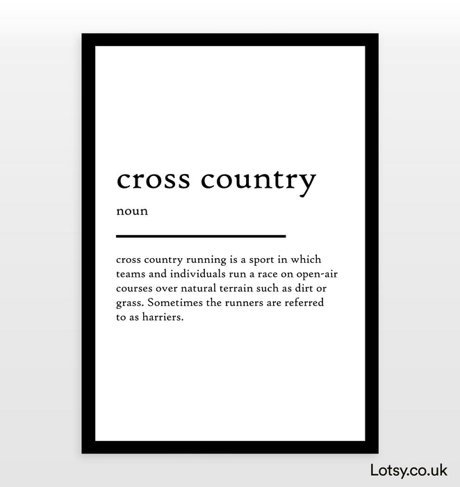 Cross country - Definition Print