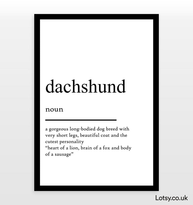 Dachshund - Definition Print