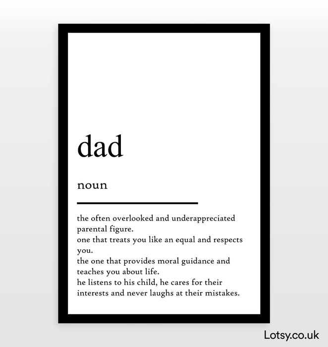 Dad - Definition Print