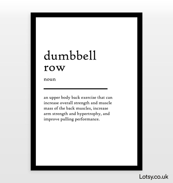 Dumbbell row - Definition Print