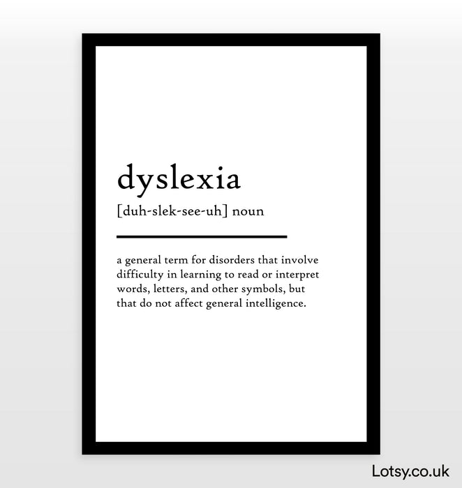Dyslexia - Definition Print