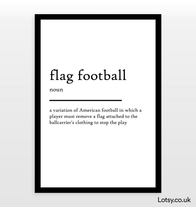 Flag football - Definition Print