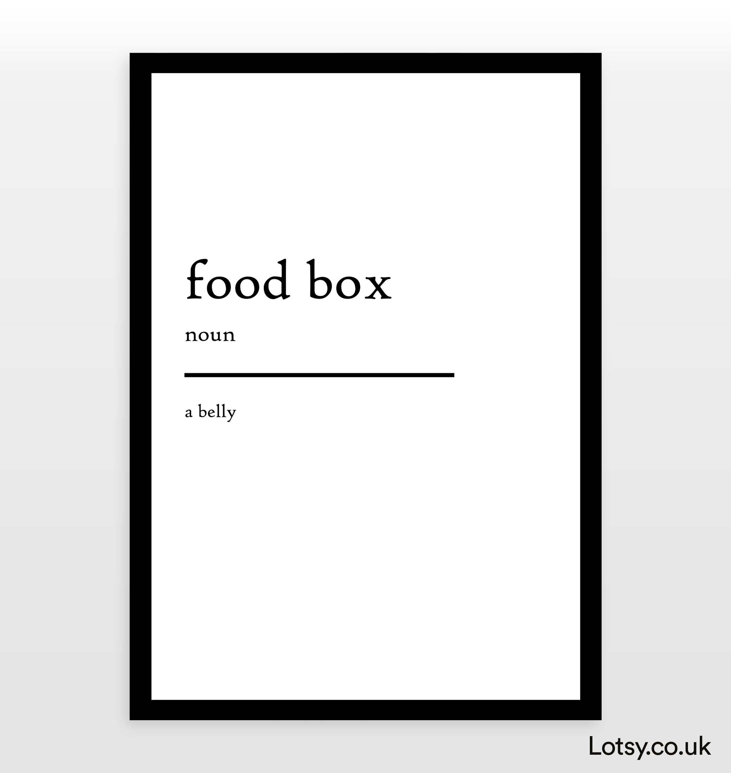 Food Box - Definition Print — Lotsy.co.uk