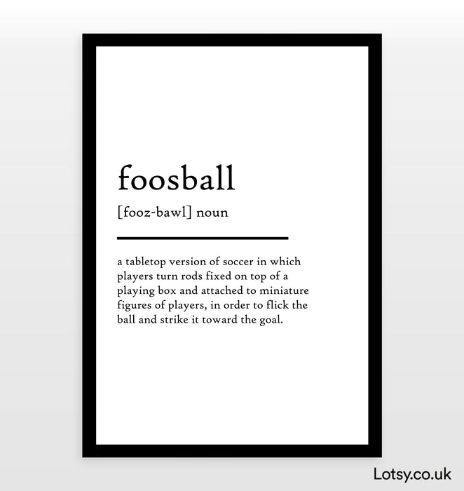 Futbolín - Impresión de definición