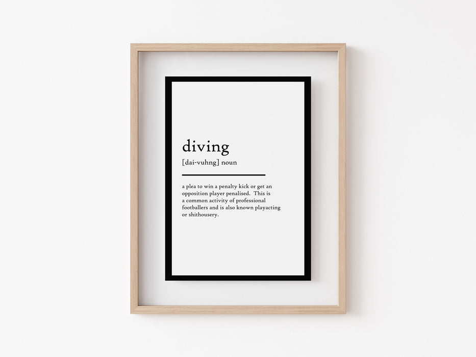 Football diving - Definition Print