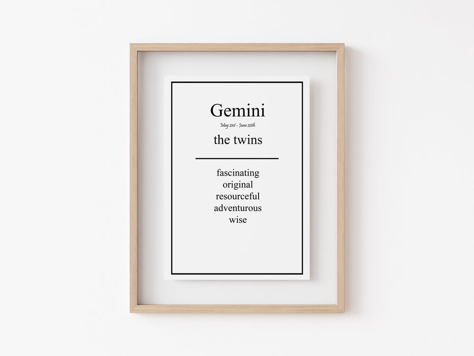 Gemini - Astrology Print