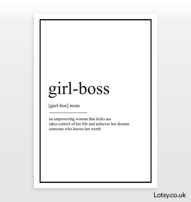 Girl Boss - Definition Print