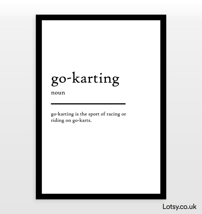 Go karting - Definition Print