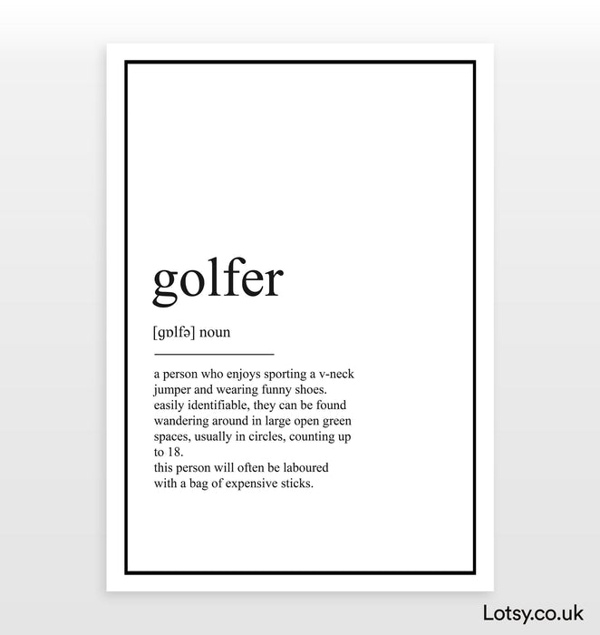 Golfer - Definition Print