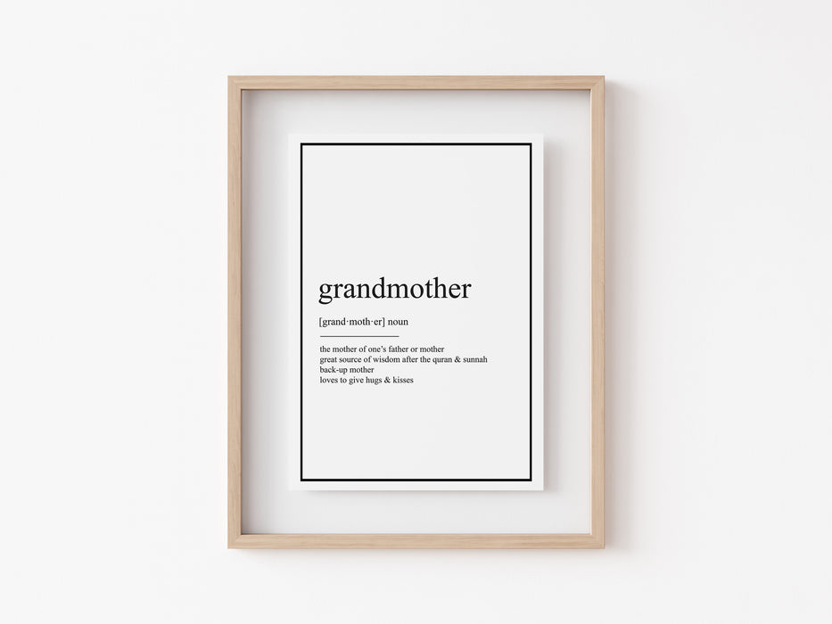 Grandmother - Definition Print