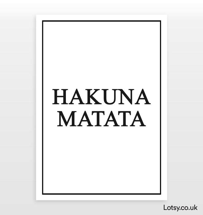 Hakuna Matata - Cita - Imprimir
