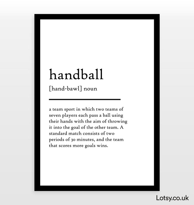 Handball - Definition Print