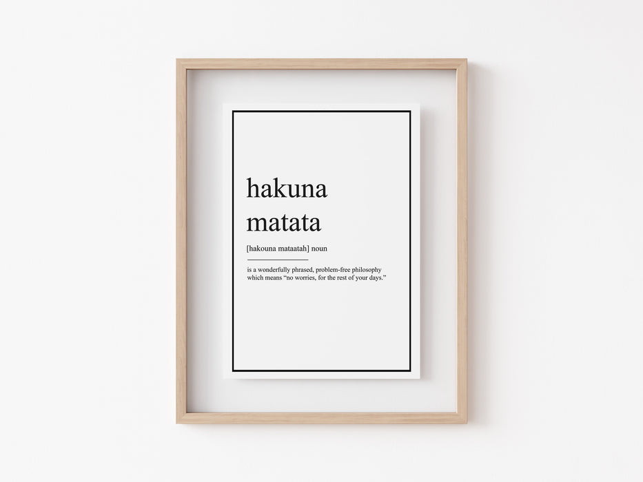 Hakuna Matata - Definition Print