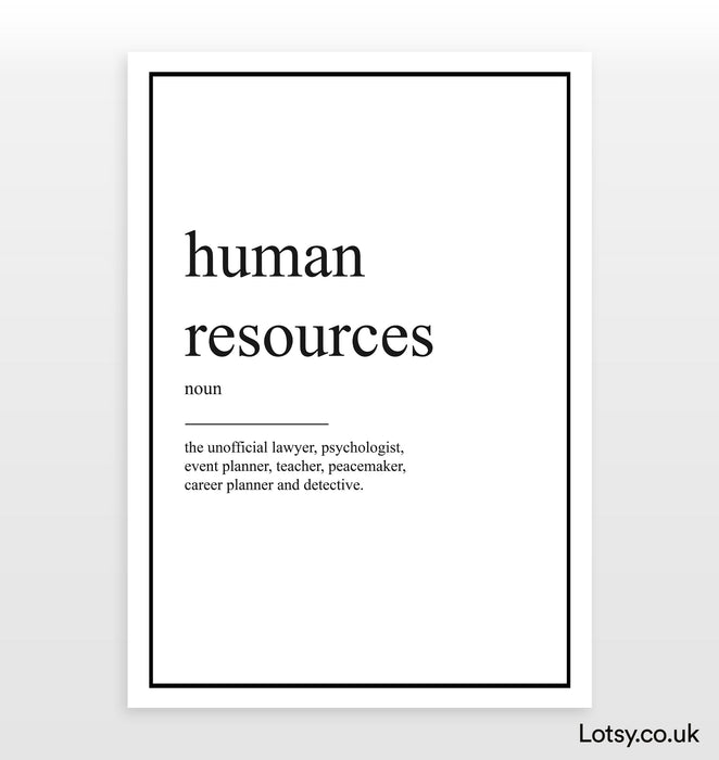 Human Resources - Definition Print