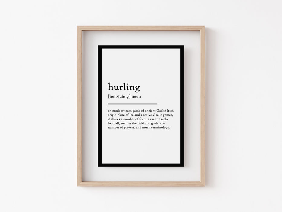 Hurling - Definition Print