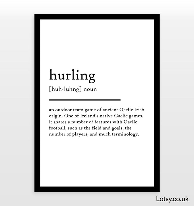 Hurling - Definition Print