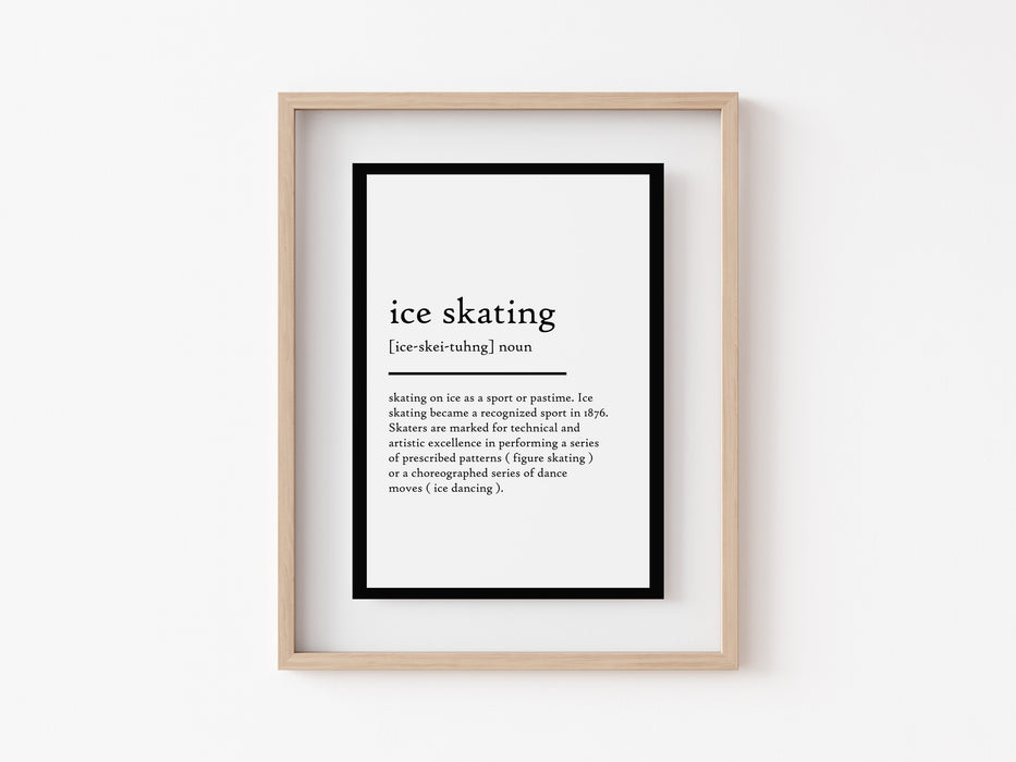 Ice skating - Definition Print