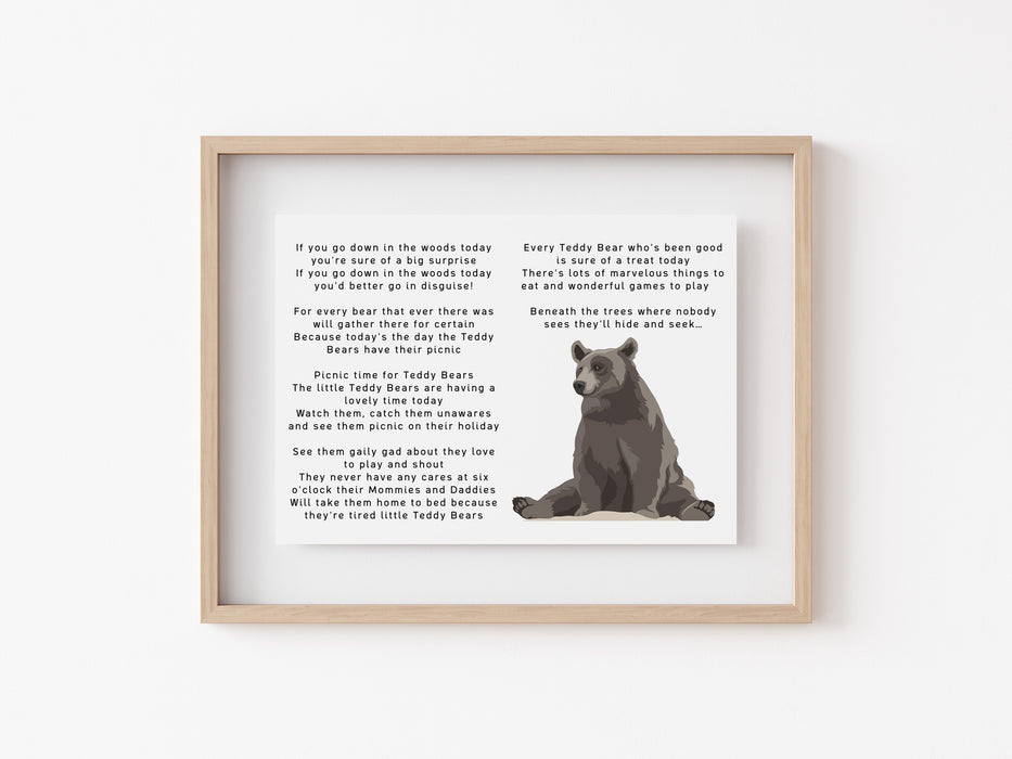 Teddy Bears Picnic Quote Print