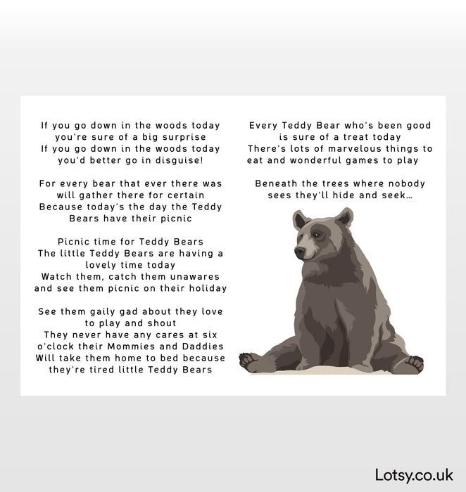 Teddy Bears Picnic Quote Print