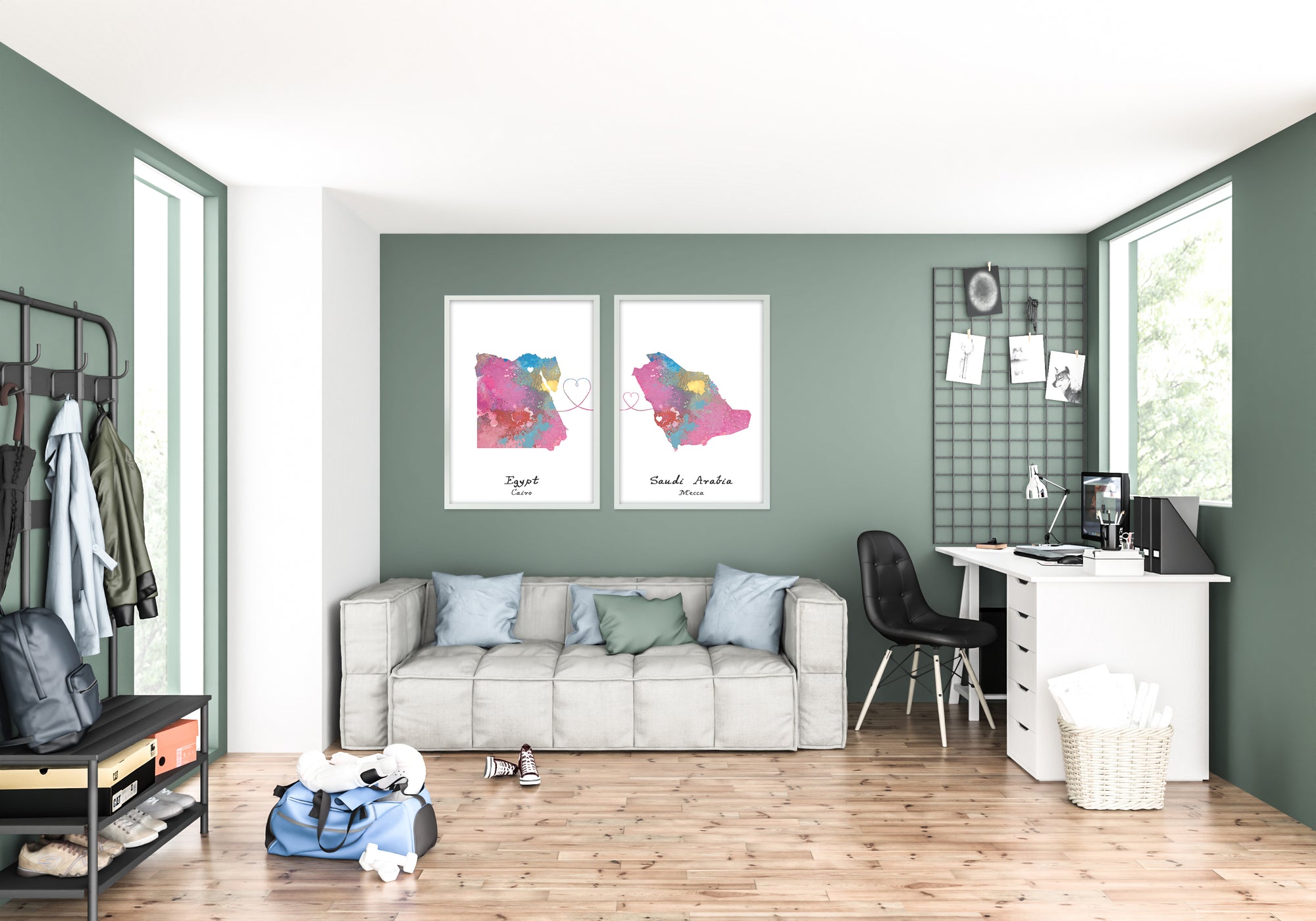 Personalised two location Prints — Lotsy.co.uk