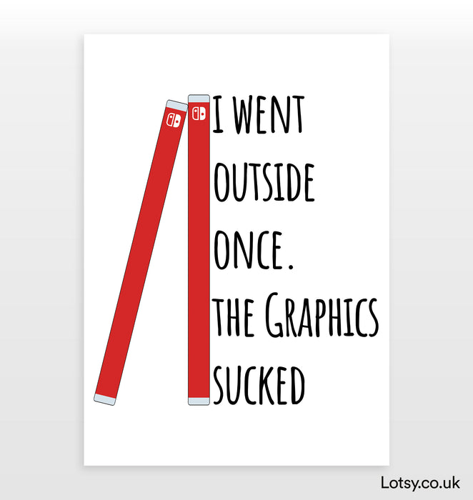 I went outside once the graphics sucked Print