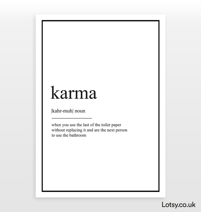 Karma - Definition Print