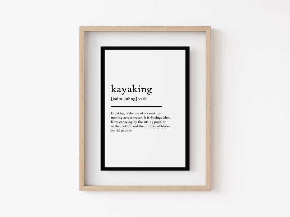 kayaking - Definition Print