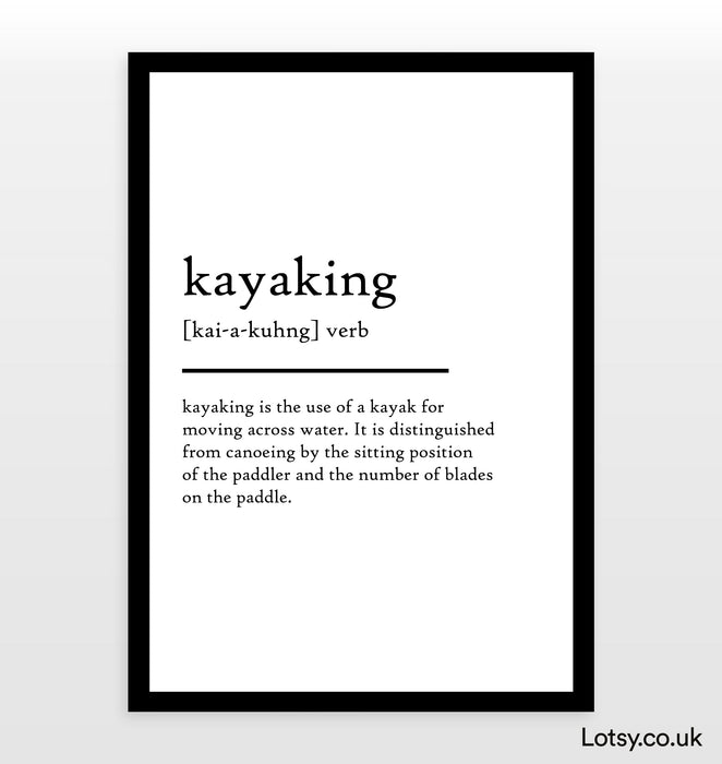 kayaking - Definition Print