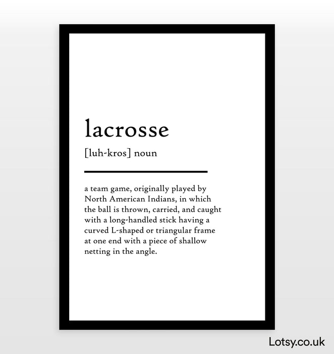 lacrosse - Definition Print