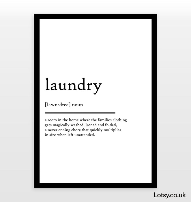 laundry - Definition Print