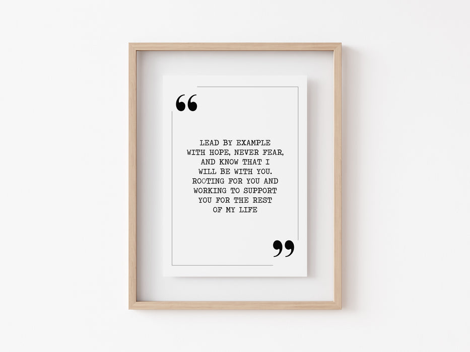 lead by example - Quote Print