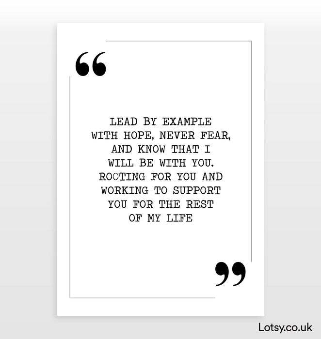 lead by example - Quote Print