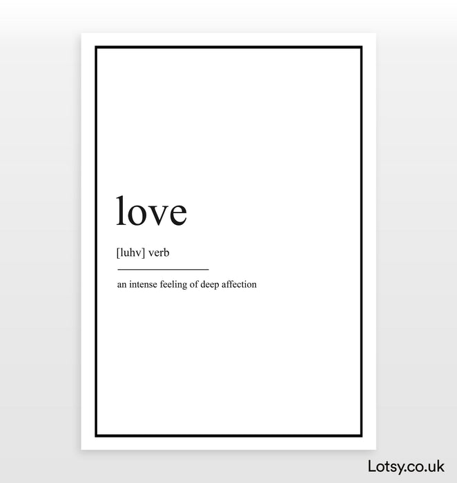 Love - Definition Print