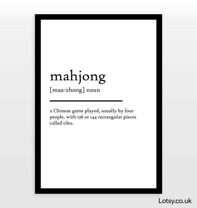 mahjong - Definition Print