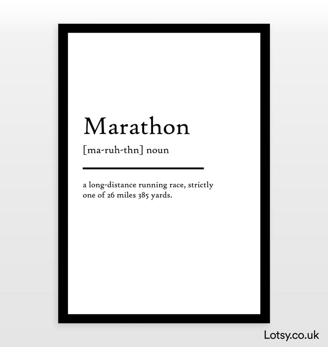 Marathon - Definition Print