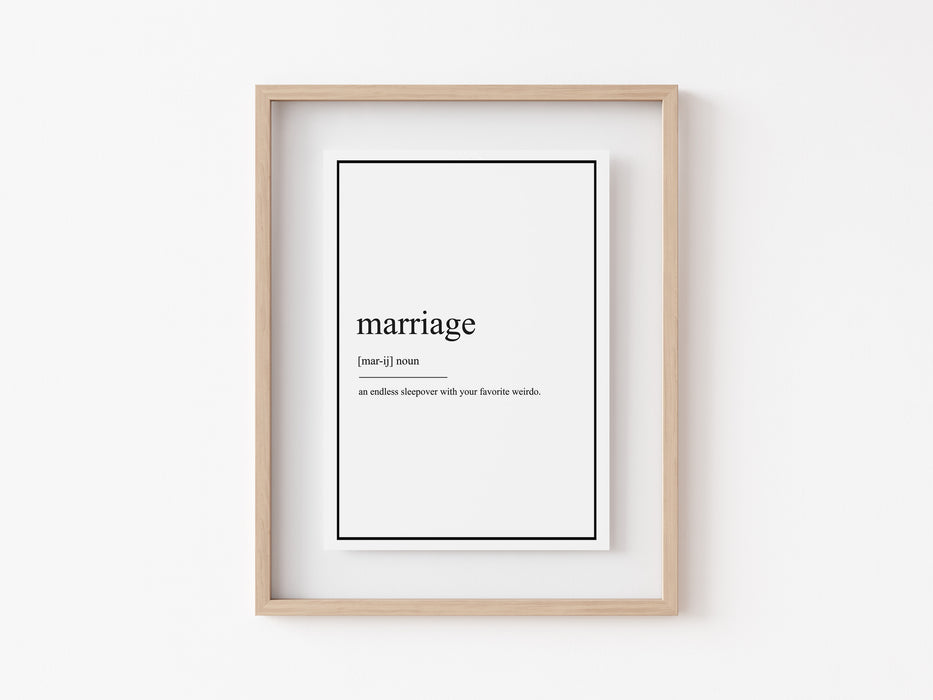 Marriage - Definition Print