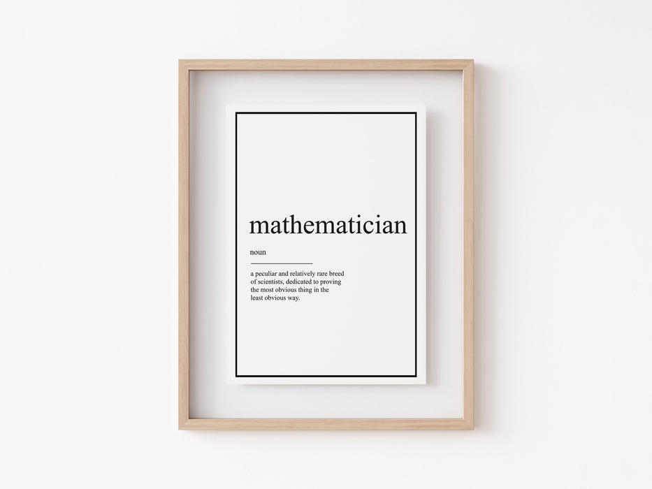 Mathematician - Definition Print