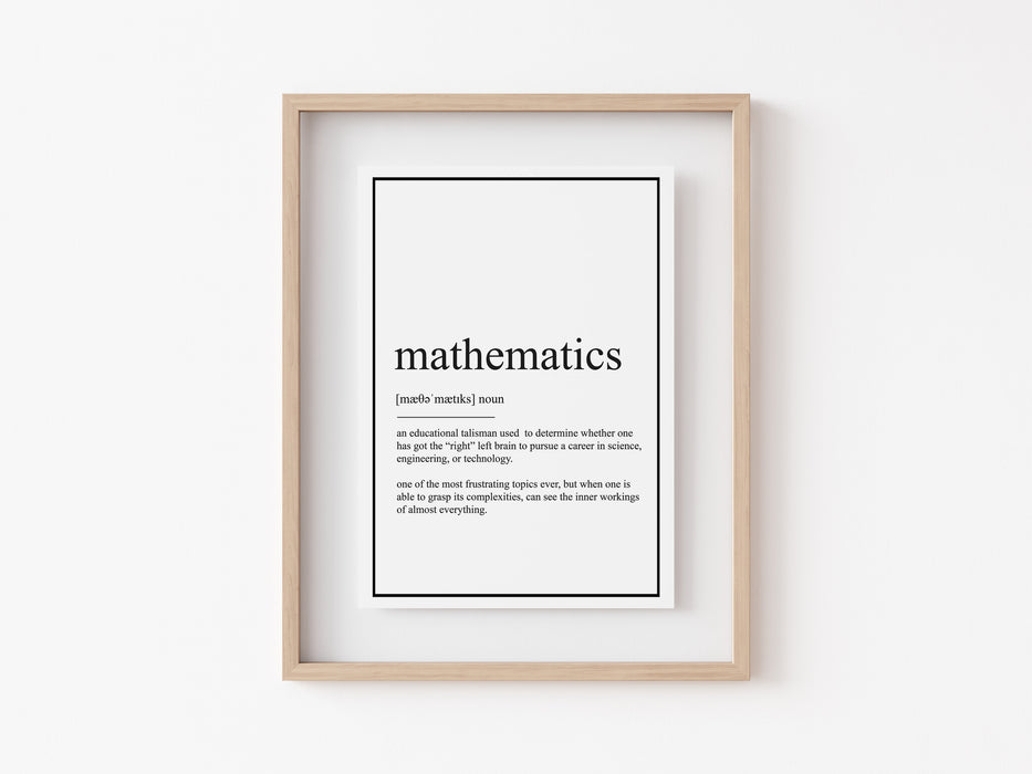 Mathematics - Definition Print