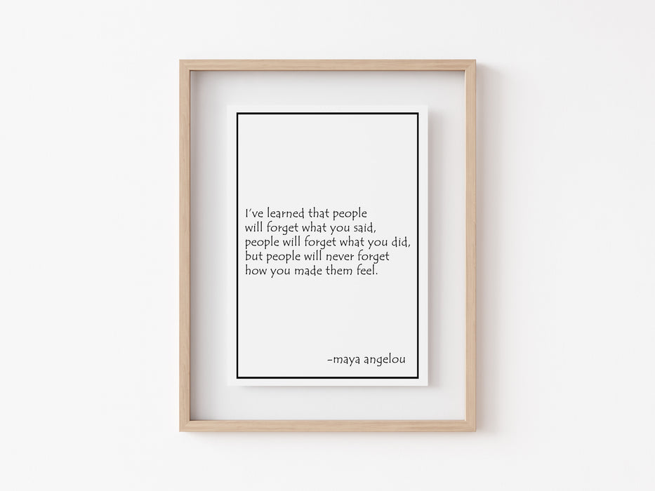 I've learned that people will forget  - Quote - Print