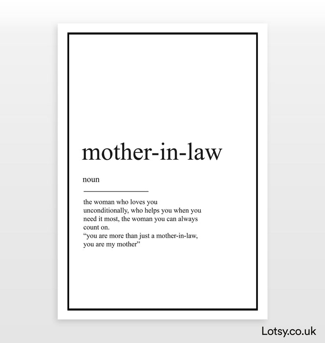 Mother in law - Definition Print