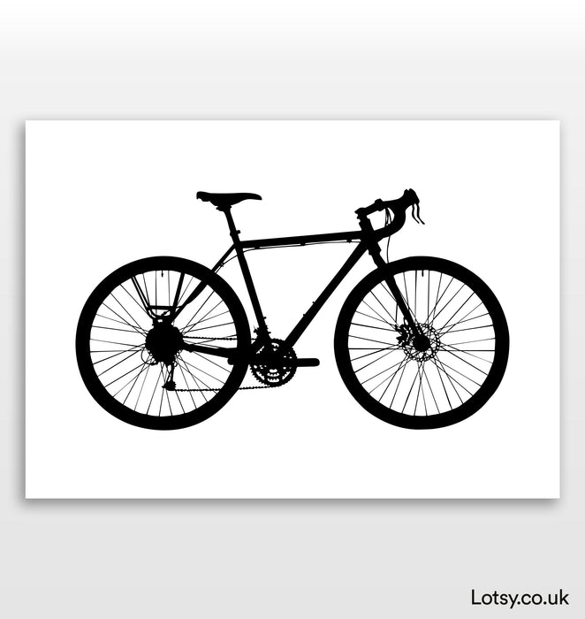 Impresión de bicicleta de montaña - Escala de grises