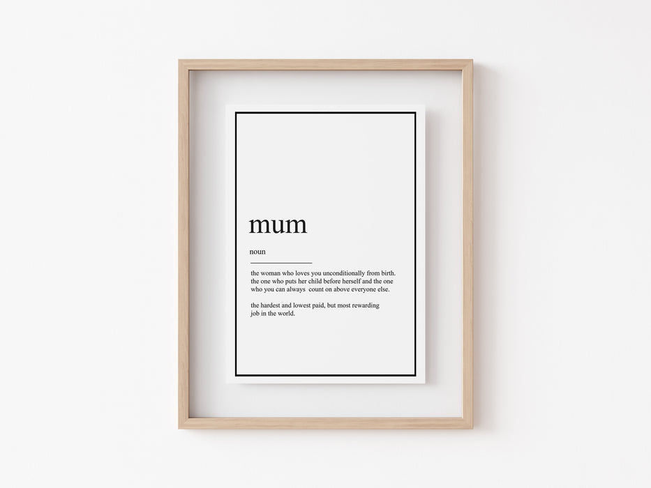Mum - Definition Print