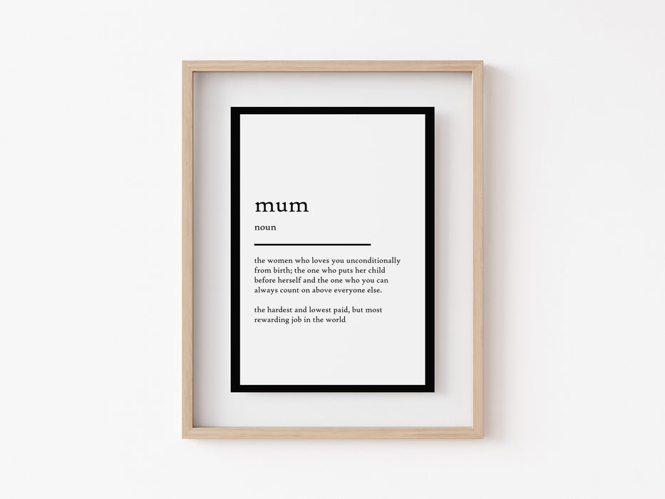 mum - Definition Print