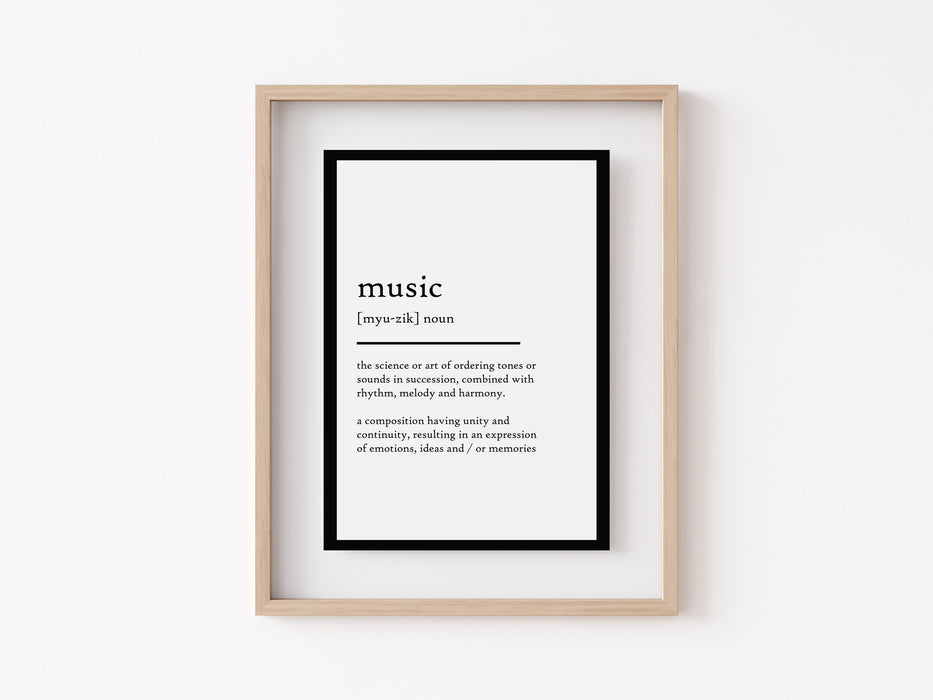 music - Definition Print