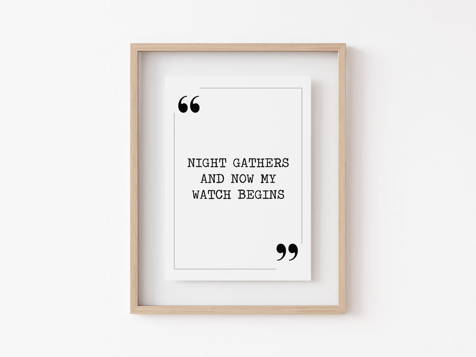 Night Gathers - Quote Print