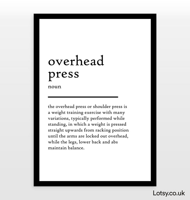 overhead  press - Definition Print