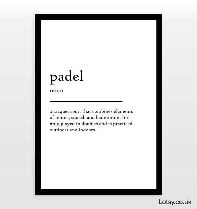padel - Definition Print