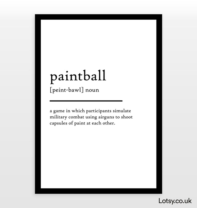 paintball - Definition Print