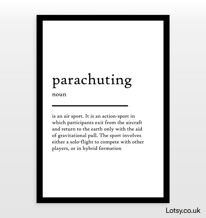 parachuting - Definition Print