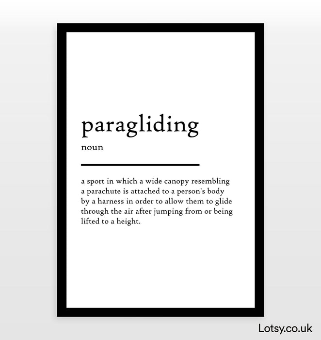 paragliding - Definition Print